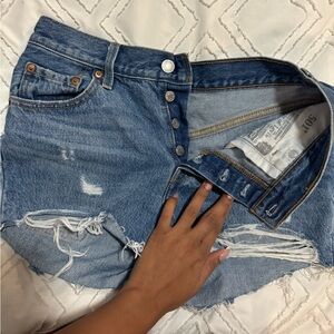 Medium Wash Levi Shorts
